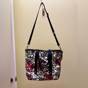 COACH Poppy Graffiti Floral Tote Bag with Adjustable Shoulder Strap